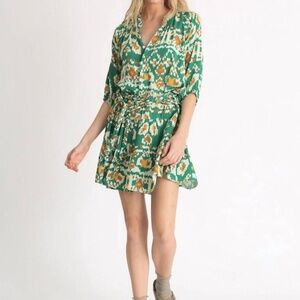 Clarissa Dress In Ikat Emerald - US 2 (XS) NWT